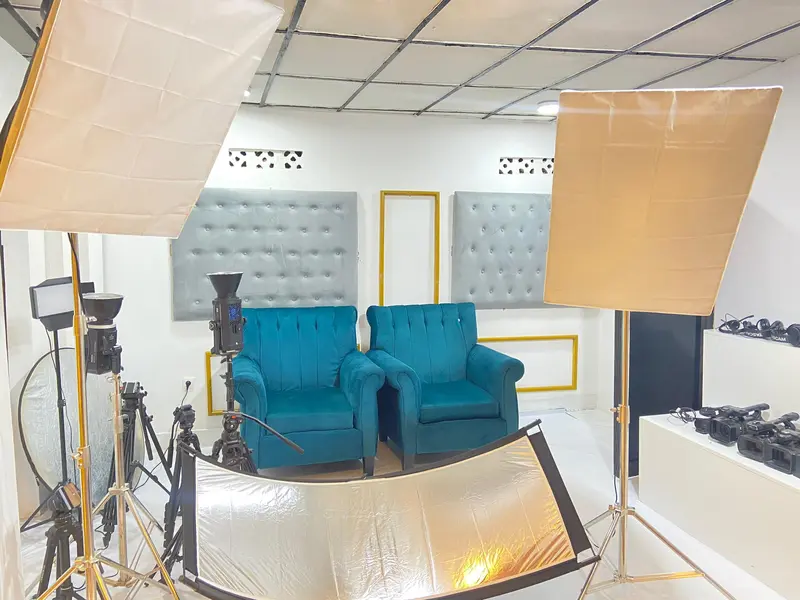 Professional interview studio setup - Goshen Motion Studio