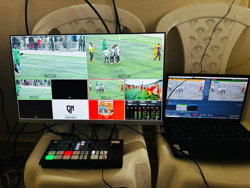 Live streaming control room at Goshen Motion Studio